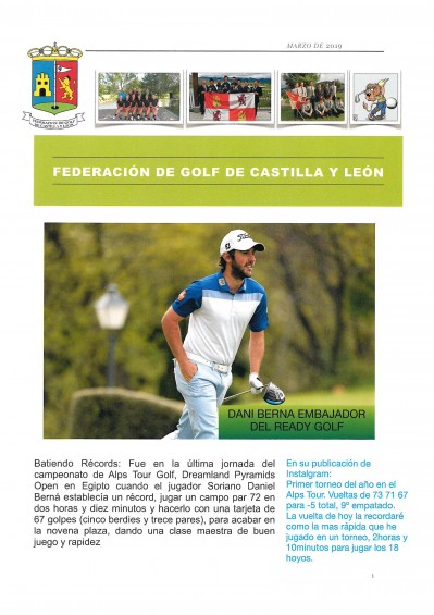 Boletín Mensual de la Federación de Golf de Castilla y León: Marzo 2019